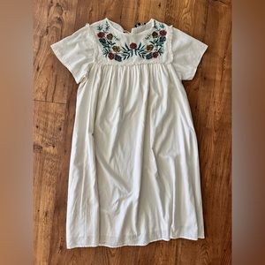 Roolee Dress off White Embroidered Floral Small cottagecore tunic praire